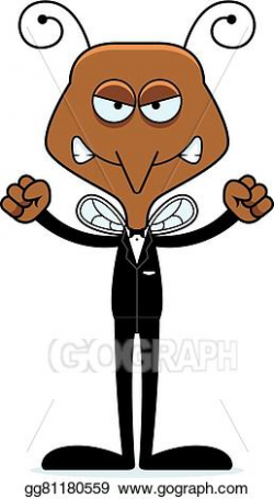 Vector Stock - Cartoon angry groom mosquito. Clipart ...