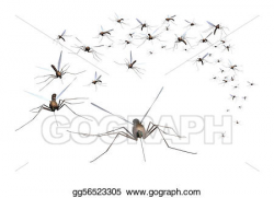 Drawings - Mosquito swarm. Stock Illustration gg56523305 ...