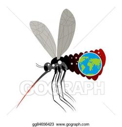 Vector Art - Mosquito virus zika. big mosquito overtook ...