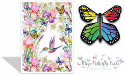 Hummingbird Garden Magic Butterfly Card