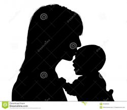Mother Kissing Her Newborn Child Silhouette Royalty Free ...