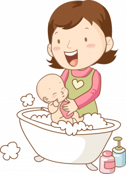 Mother Child Clip art - Mother bathed the baby 1589*2199 transprent ...