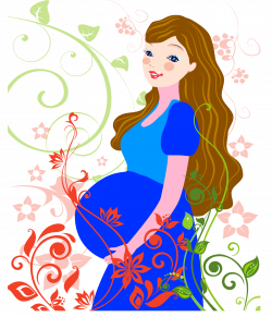 Pregnancy Mother Illustration - Blue dress of pregnant women 1553 ...