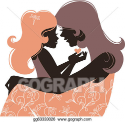 Clip Art Vector - Beautiful mother silhouette with her ...