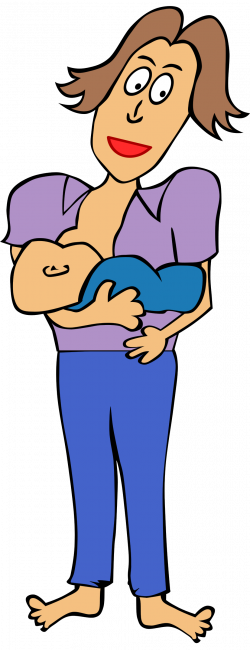 Clipart - Breast Feeding Mum Cartoon