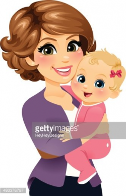 Mom Holding Her Baby Girl stock vectors - Clipart.me