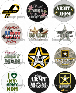 ARMY MOM mama mum mother glass Magnetic button fit snap jewelry ...
