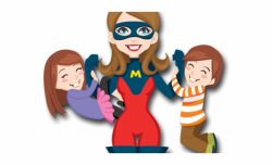 Mother`s Day Clipart Supermom - Single Mom Family Cartoon ...