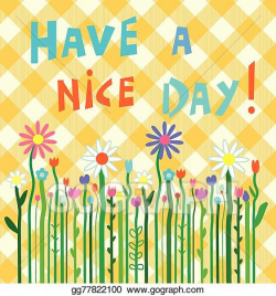 EPS Vector - Have a nice day motivation card with flowers ...