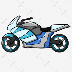 Cartoon Motorcycle Blue Motorcycle Locomotive Motorcycle ...