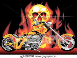 EPS Illustration - Motorbike and human skull . Vector ...