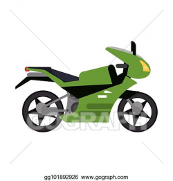 Vector Illustration - Green motorcycle transport style. EPS ...