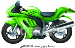 Vector Art - A green motorcycle. EPS clipart gg68902702 ...