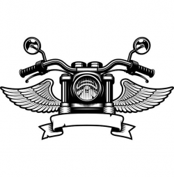 Motorcycle Logo #5 Handle Bars Wings Bike Biker Chopper Mechanic Service  Shop Banner .SVG .EPS .PNG Clipart Vector Cricut Cut Cutting File