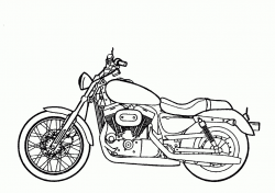 Motorcycle black and white simple motorcycle drawing harley ...