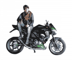 Clipart - motorcycle with rider
