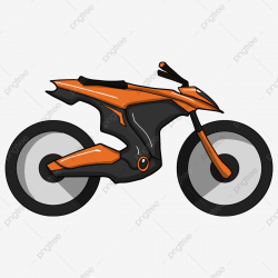 Orange Car Motorcycle Vehicle Hand Drawn Motorcycle ...