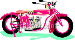 Shiny Pink Motorcycle - Royalty Free Clipart Picture