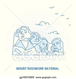 EPS Vector - Mount rushmore national blue landmark. creative ...