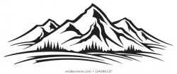 Clipart black and white mountain 2 » Clipart Portal
