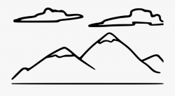 Drawing Mountain Black And White Diagram Computer - Mountain ...