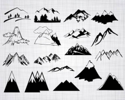 Mountain SVG Bundle, Mountain SVG, Mountain Clipart, Cut Files For  Silhouette, Files for Cricut, Vector, Mountain Top Svg, Dxf, Png, Design