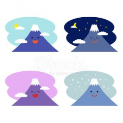Smiling High Mountains, Mount Fuji premium clipart ...