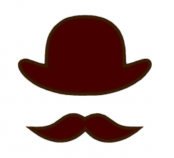 Bowler Hat Moustache Mustache APPLIQUE. Instant by ...