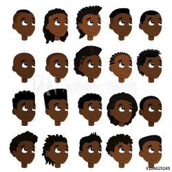 Collection of African American boy hair styles, various ...