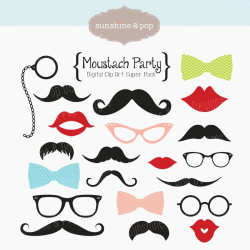 INSTANT DOWNLOAD - 21 Mustache Moustache Party Digital Clip ...