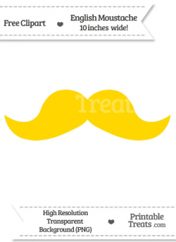 Gold English Mustache Clipart — Printable Treats.com