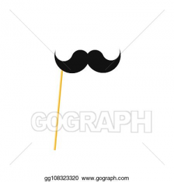 EPS Illustration - Fake mustache on a stick. paper moustache ...