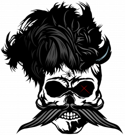 Tee-shirt tete de mort hipster crane skull moustache | Tete de mort ...