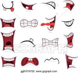 Vector Stock - Comic mouth set. Clipart Illustration ...