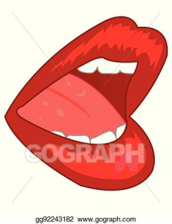 Vector Art - Feminine lips and mouth. Clipart Drawing ...