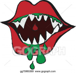 Clip Art - Halloween mouth, lips, teeth zombie. Stock ...
