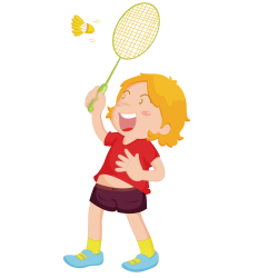 Badminton Play Child Sticker Clip art - Playing badminton children ...