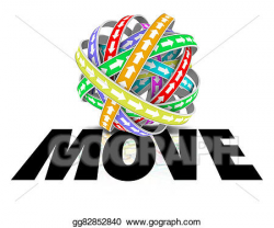 Stock Illustration - Move word ball sphere arrows motion ...
