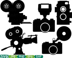 Old Camera Cutting file SVG Monogram Clipart Wedding Photo Booth Movie Film  257S