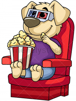 Dog Mascot Character Watching Movie | Clipart Of Animals ...