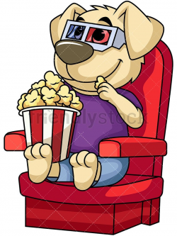 Dog Mascot Character Watching Movie: Royalty-free stock ...