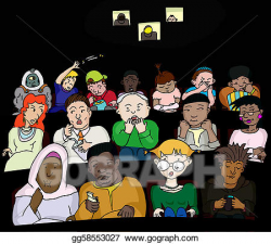 Vector Illustration - People at the movies. EPS Clipart ...