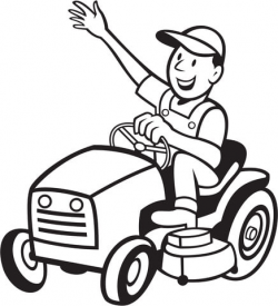 Farmer Riding a Tractor Mower coloring page | Free Printable ...
