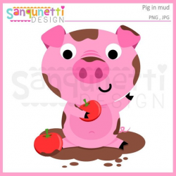 Pig in mud clipart 2 » Clipart Station