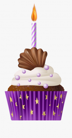 Muffin Clipart Purple - Birthday Cake Candle Png #5018 ...