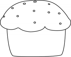 Black and White Muffin Clip Art - Black and White Muffin Image