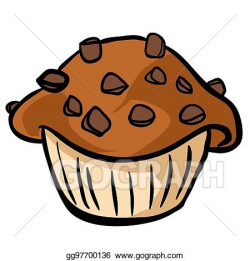 Vector Clipart - Chocolate chip muffin. Vector Illustration ...