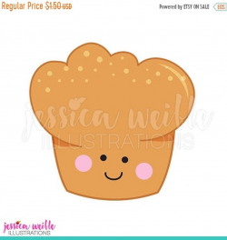 SALE Happy Muffin Cute Digital Clipart, Muffin Clip art, Bread Baking Baker  Graphic, Bread Muffin Illustration, #1567