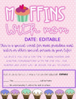 Muffins With Mom Invitation Worksheets & Teaching Resources ...