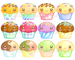 Muffins Clipart. Cupcake Clipart. Instant Download. Colorful ...